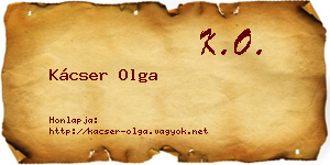 Kácser Olga névjegykártya
