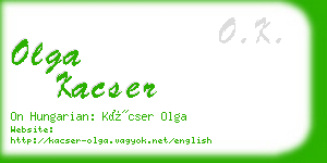 olga kacser business card